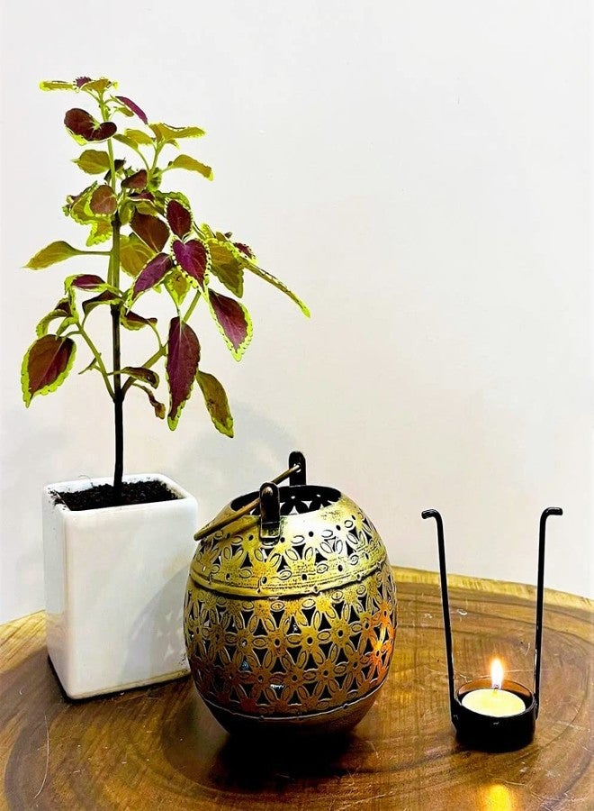 RusticDior T-Light Antique Gold Finish Candle Holder for Diwali Birthday Decoration Tealight Candle Stand for Home Room Bedroom and mandir Décor - Image 4